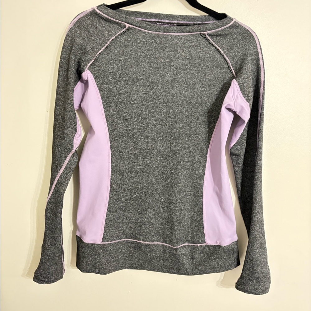 Lululemon athletica Gray and Lavender Women's Long Sleeve Top Size 6